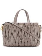 Miu Miu Ruched Tote Bag - Nude & Neutrals