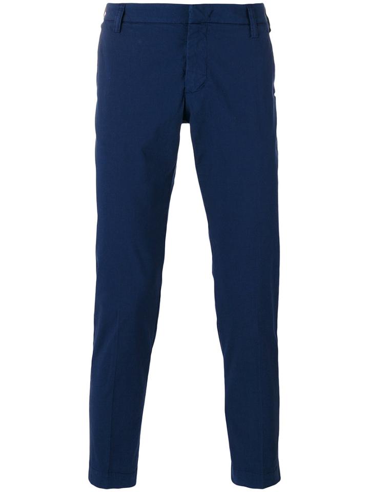 Entre Amis Slim Fit Trousers, Men's, Size: 38, Blue, Cotton/spandex/elastane