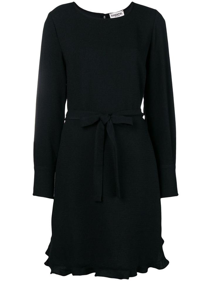 Essentiel Antwerp Belted Long-sleeve Dress - Black