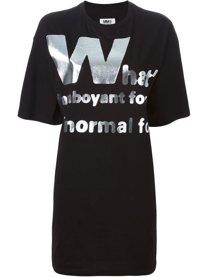 Mm6 Maison Margiela Metallic Letter Applique T-shirt