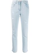Balmain Washed Slim Fit Jeans - Blue