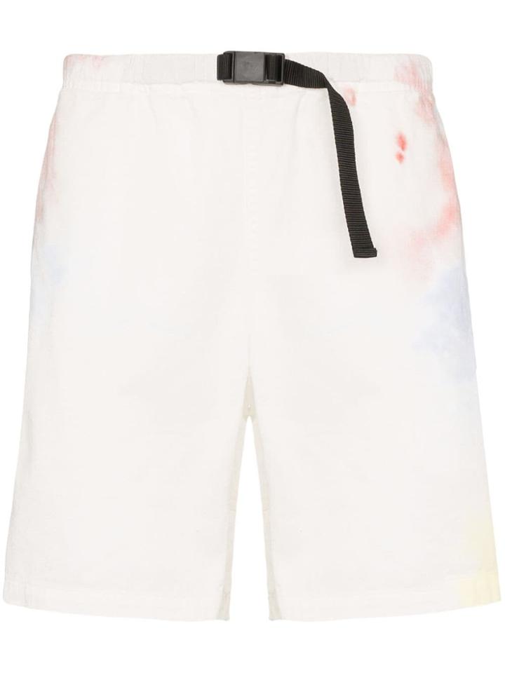 John Elliott Tie-dye Belted Shorts - White