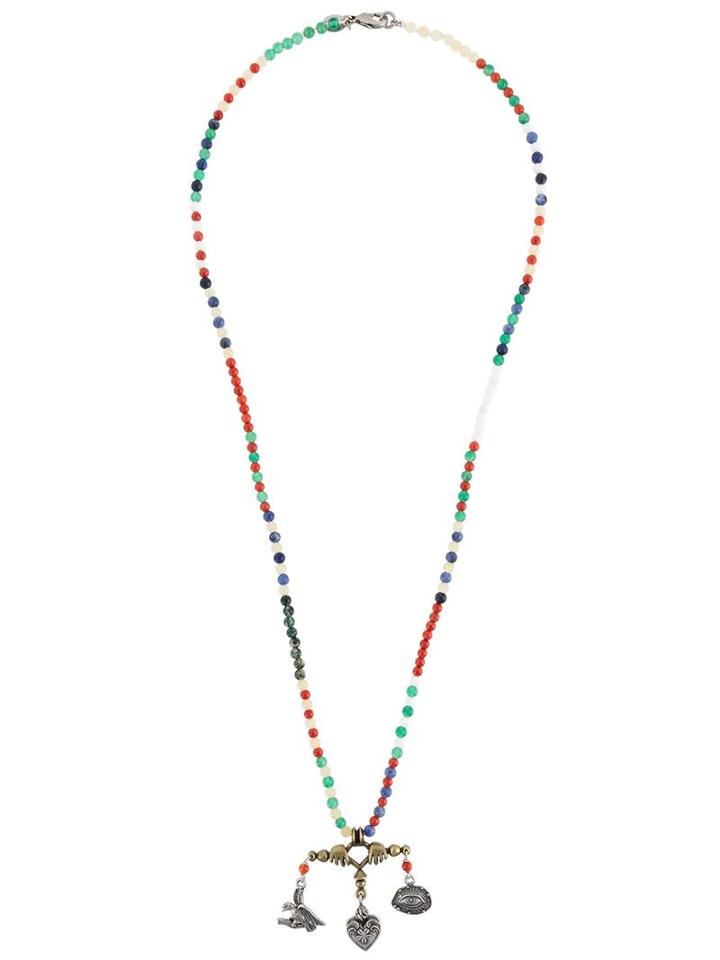 Valentino Beaded Multi-charm Necklace, Men's