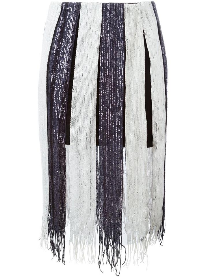 Aviù Sequin Fringe Skirt, Women's, Size: 44, Black, Polyamide/cotton