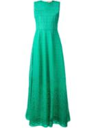 No21 Broderie Anglaise Sleeveless Gown, Women's, Size: 42, Green, Acetate/silk