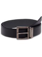 Prada Saffiano Cuir Leather Reversible Belt - Grey