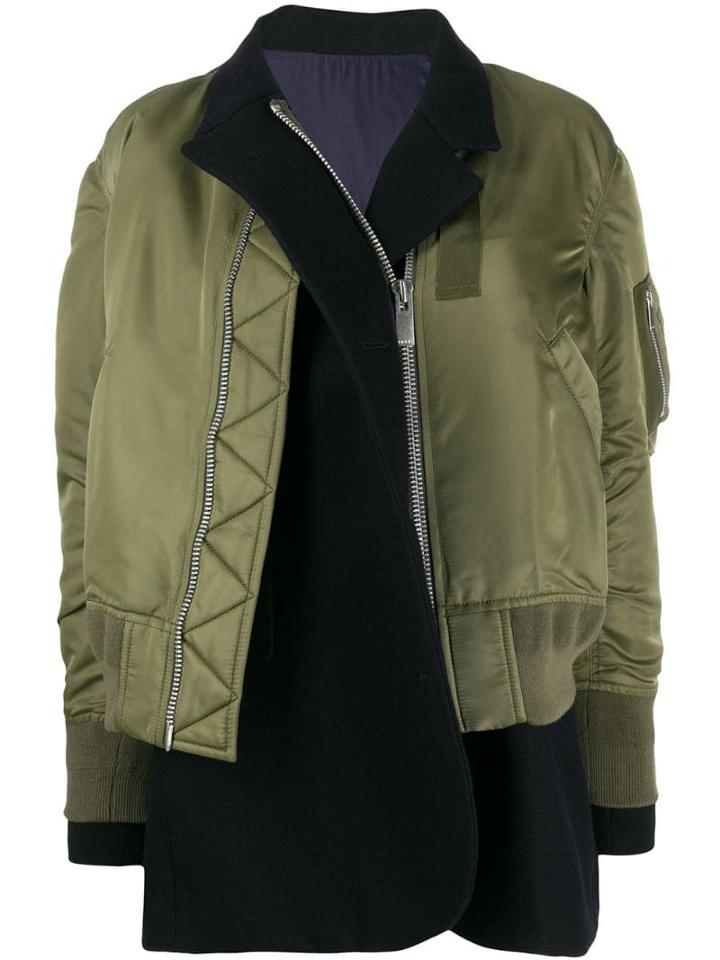 Sacai Layered Bomber Jacket - Green