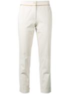 Etro Folded Hem Cropped Trousers, Women's, Size: 46, Nude/neutrals, Cotton/polyamide/spandex/elastane
