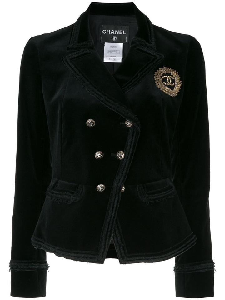 Chanel Pre-owned Long Sleeved Coat Jacket - Black