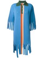 Marco De Vincenzo Fringed Polo Dress - Blue