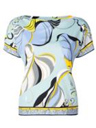 Emilio Pucci Frida Print Short Sleeved Top - Blue
