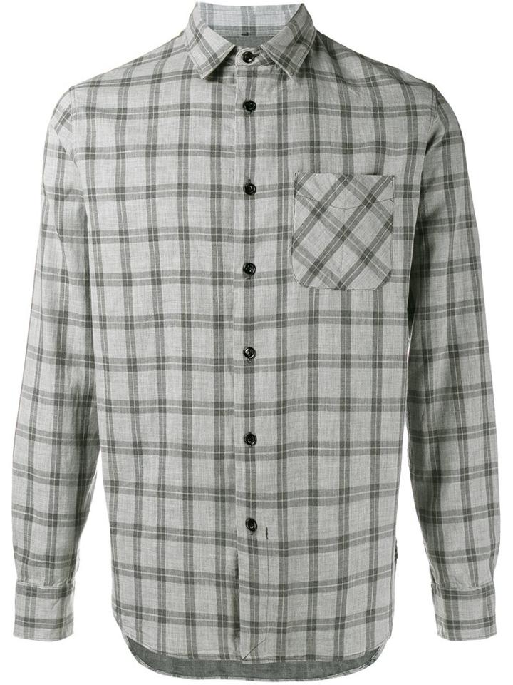 Rag & Bone 'beach' Checked Shirt, Men's, Size: Medium, Grey, Cotton