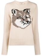 Maison Kitsuné Fox Knitted Jumper - Neutrals