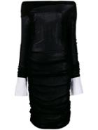 Jourden Off-shoulder Stretched Dress - Black