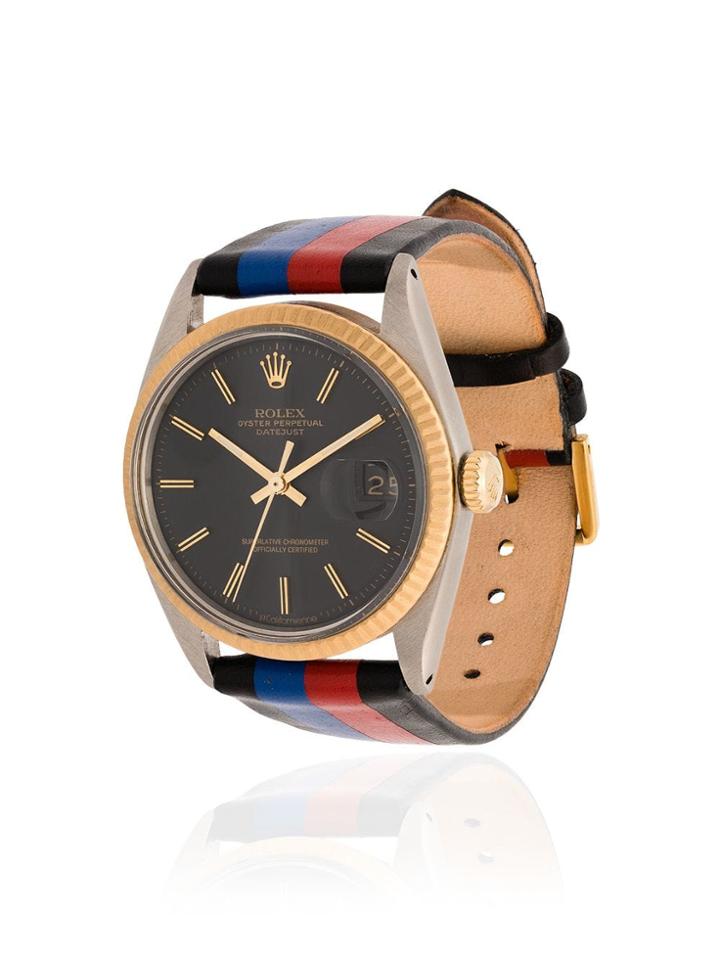 La Californienne 36 Mm Rolex Nuit Tricolour Leather Band Watch -