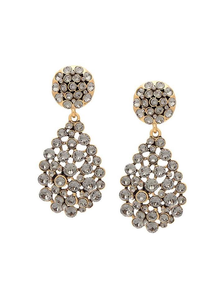 Oscar De La Renta Classic Teardrop Earring, Women's, Metallic