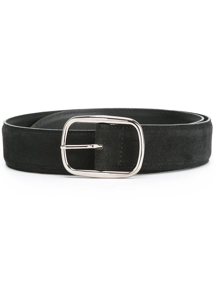 Orciani Suede Buckle Belt, Men's, Size: 105, Black, Leather