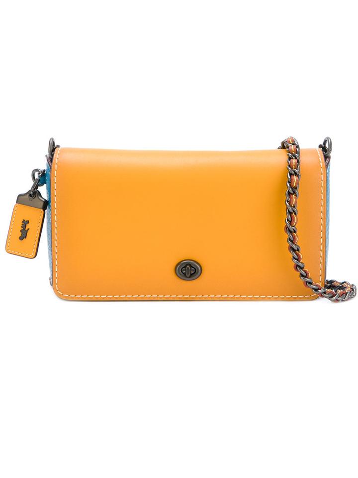 Coach - Colour Block Shoulder Bag - Women - Leather - One Size, Yellow/orange, Leather