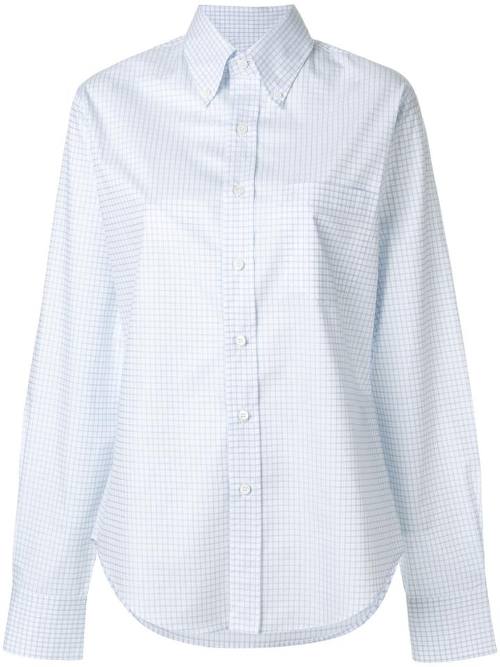 Prada Check Pattern Shirt - White