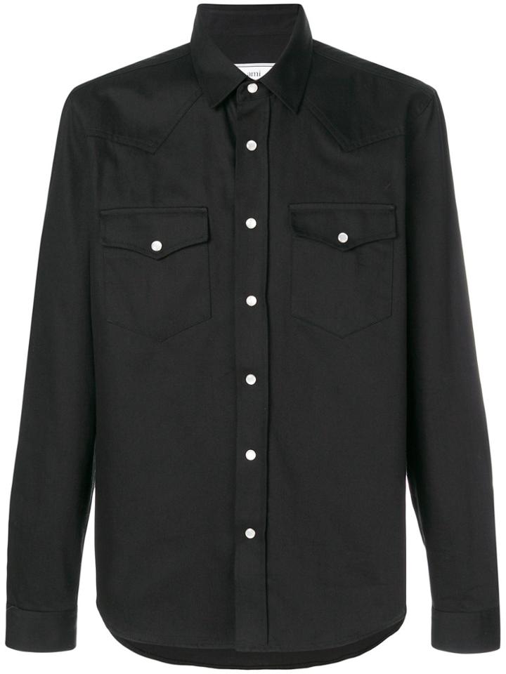 Ami Alexandre Mattiussi Press Button Ami Fit Shirt - Black