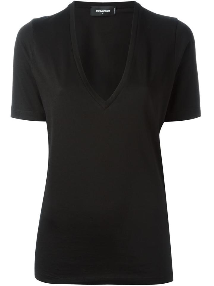 Dsquared2 V-neck T-shirt, Women's, Size: Xs, Black, Cotton