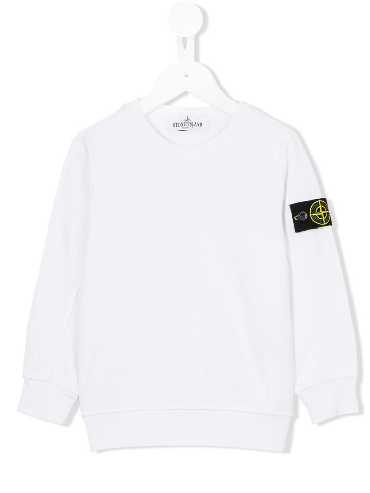 Stone Island Kids Patch Detail Sweatshirt, Boy's, Size: 6 Yrs, White