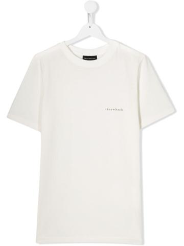 Throwback. Kids Teen Logo Printed T-shirt - White