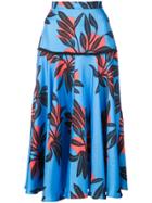 Roksanda Printed Leaf Skirt - Blue