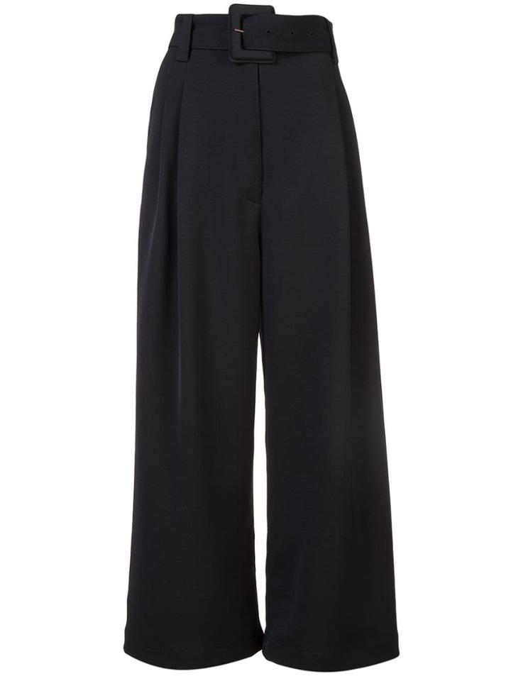 Proenza Schouler Belted Crêpe Pants - Black