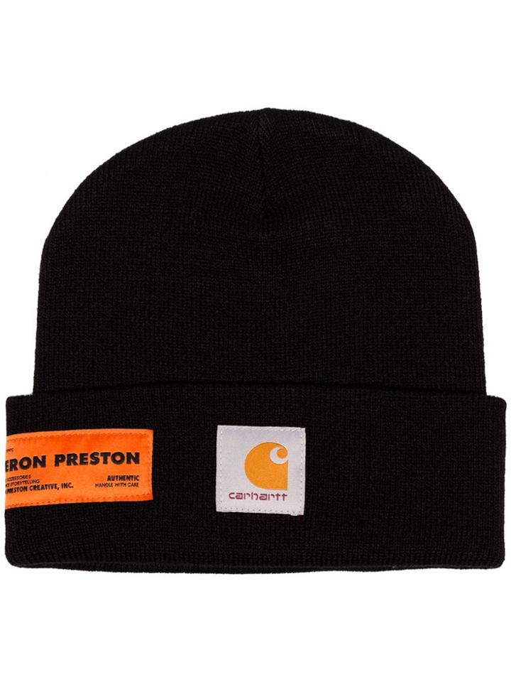 Heron Preston Black X Carhartt Wip Knitted Beanie Hat