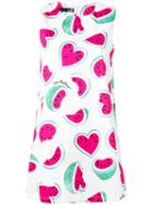 Love Moschino Watermelon Print Dress, Women's, Size: 42, White, Cotton/spandex/elastane