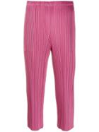 Pleats Please By Issey Miyake Pleated Cropped Trousers - Pink