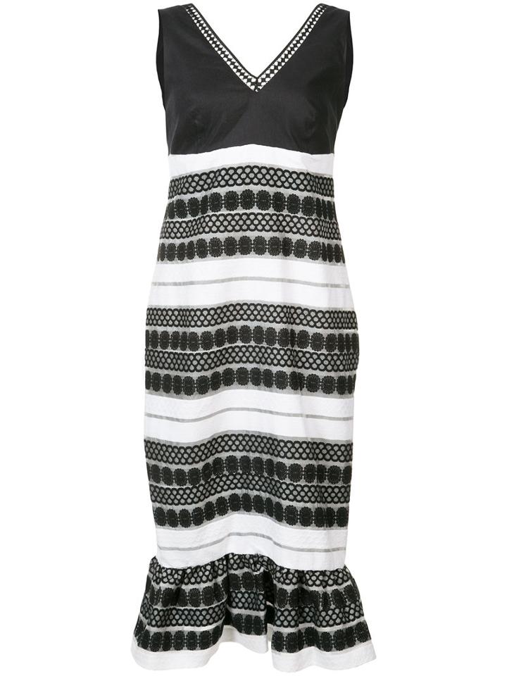 Nicole Miller - Sleeveless Embroidered Dress - Women - Linen/flax/acrylic/polyester/viscose - 6, Black, Linen/flax/acrylic/polyester/viscose