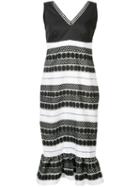 Nicole Miller - Sleeveless Embroidered Dress - Women - Linen/flax/acrylic/polyester/viscose - 6, Black, Linen/flax/acrylic/polyester/viscose