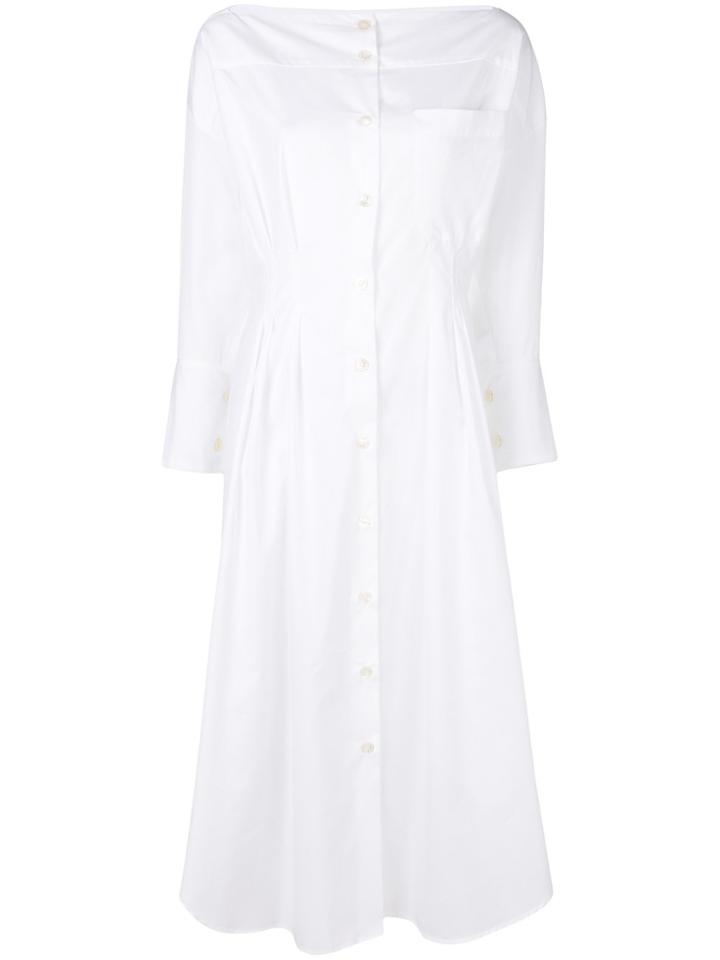 Erika Cavallini Poplin Button Dress - White