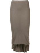 Rick Owens Lilies Pleated Detail Skirt - Grey