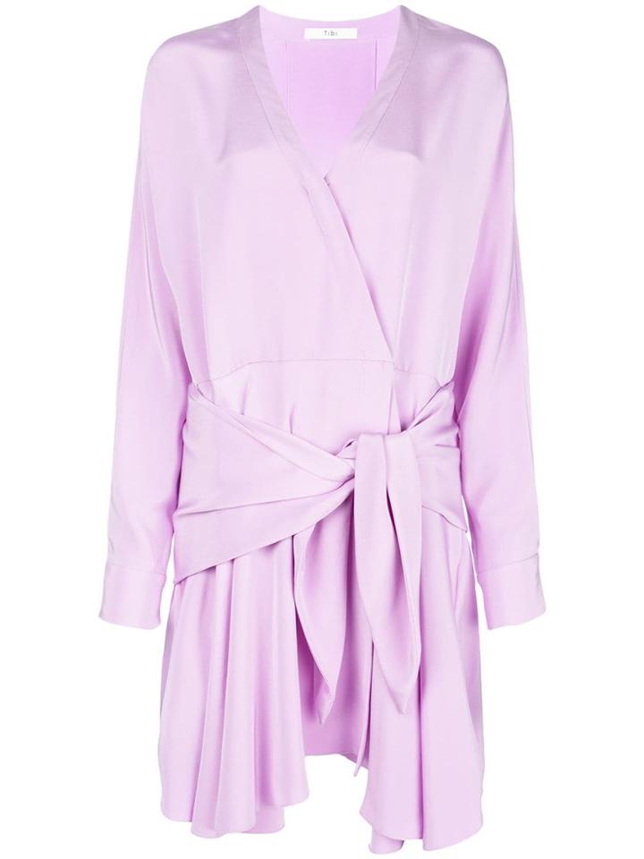 Tibi Asymmetric Wrap Dress - Purple