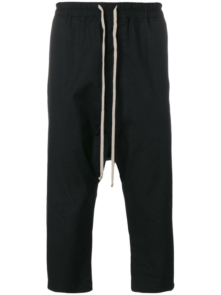 Rick Owens Drawstring Cropped Pants - Black