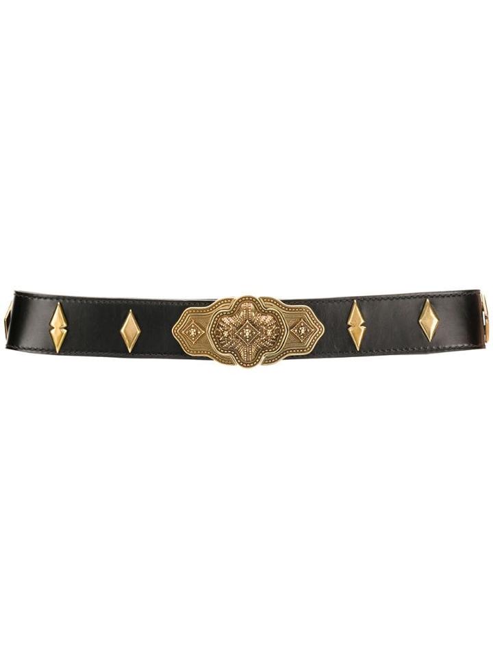 Etro Embossed Buckle Belt - Black