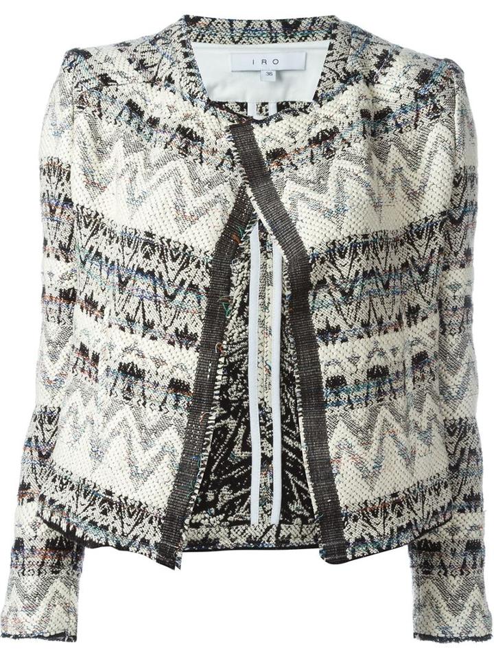 Iro Zigzag Woven Jacket, Women's, Size: 34, Black, Cotton/polyamide/acetate