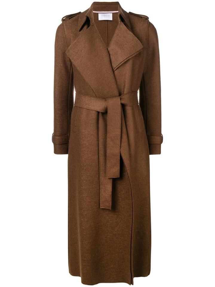 Harris Wharf London Belted Single Breasted Coat - Brown