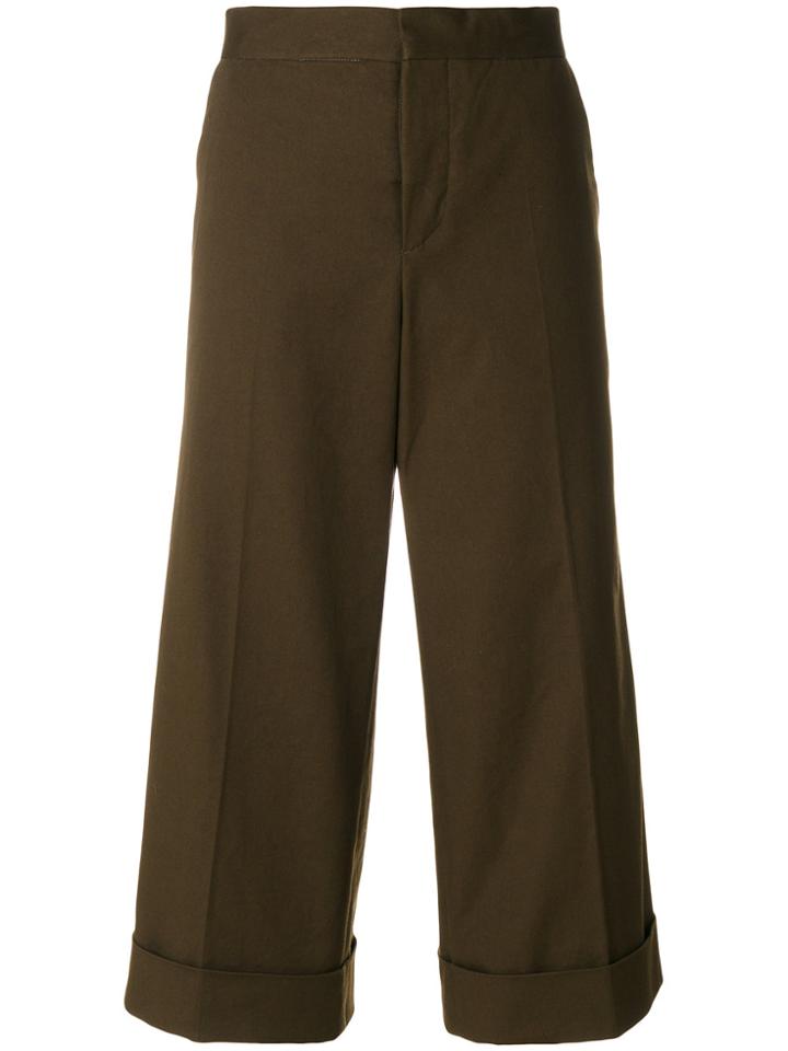 Marni Cropped Culotte Trousers - Green