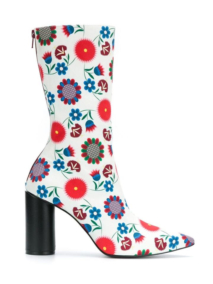 Reinaldo Lourenço Flower Print Boots - White