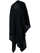 Yohji Yamamoto - Off-shoulder Cloak Dress - Women - Linen/flax - 2, Black, Linen/flax
