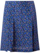 Cacharel Pleat Detail Mini Skirt, Women's, Size: 38, Blue, Silk