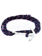 Miansai Anchor Wrap Bracelet, Adult Unisex, Blue, Cotton/silver Plated Metal