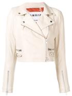 S.w.o.r.d 6.6.44 Zipped Cuff Biker Jacket - White