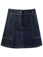 Andrea Bogosian Denim Skirt, Women's, Size: P, Blue, Cotton/polyester