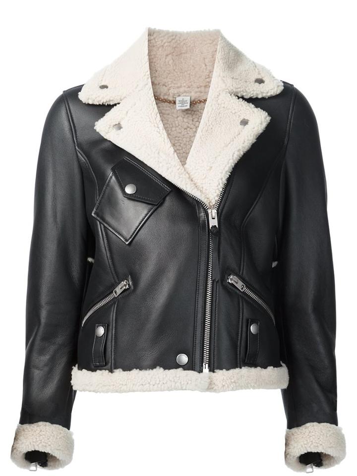 Coach Contrast Collar Biker Jacket