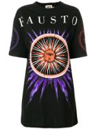 Fausto Puglisi Sun Print Oversized T-shirt Dress - Black